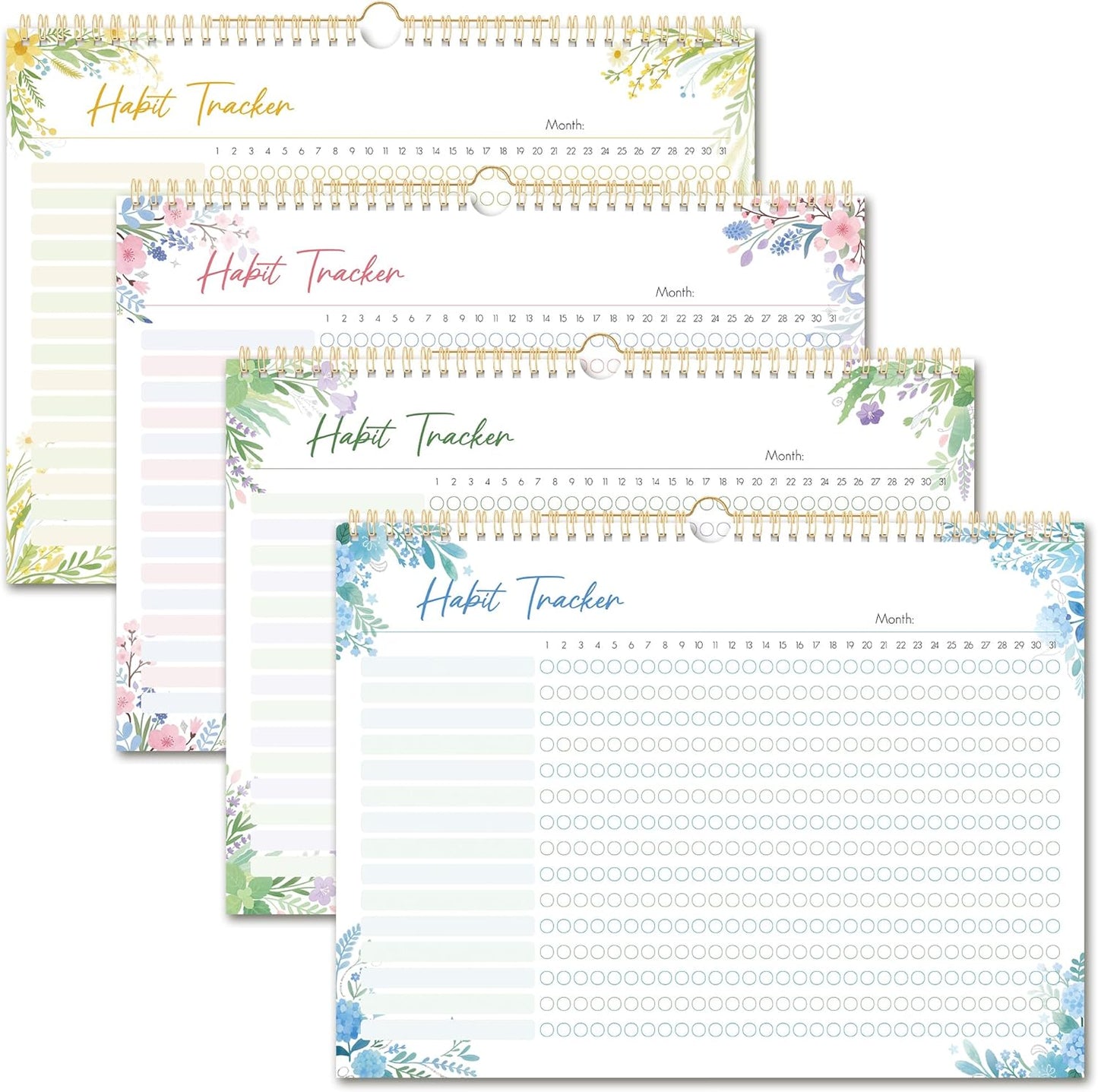 BIROYAL Habit Tracker Calendar 2026 (Undated 12 Months) - Daily Habit Tracker Jounal with Spiral Binding & Hanger - Goal Tracker - Motivational Monthly Habit Calendar - Productivity Tool and Workout Calendar - 8.6" x 11.2"