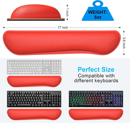 Dapesuom Enlarge Keyboard Wrist Rest, Memory Foam Keyboard Wrist Cushion for Computer Desk Mats Support, Pain Relief Ergonomic Mouse Pad Rests with Non-Slip Base for Gaming, Laptop, Radiant Orchid