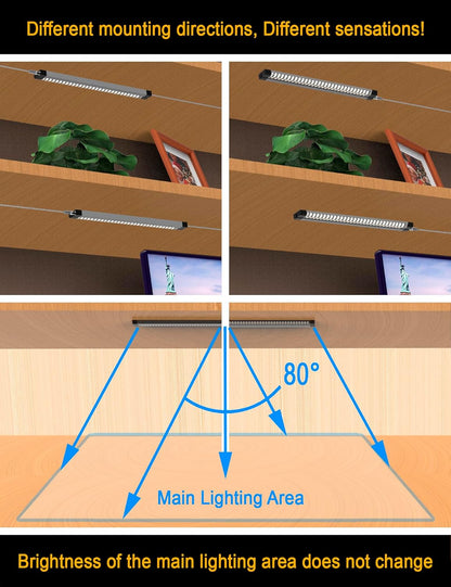 EBD LED Light Bar Built-in Adjustable Cable 12 Pcs Corner Input Under-Counter Light fixtures Work Bench linkable Touch Lights 3000K 5400 Lm Super Bright for Pantry Garage Shelves Closet Shelf
