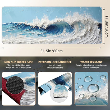 Galdas Mouse Pad For Gaming,Forest Background Pattern XXL XL Large Mouse Mat Long Extended MousePad Desk Mat Non-Slip Rubber Mice Pads Stitched Edges Thin (31.5 x 11.8 x 0.12 Inches) Tree