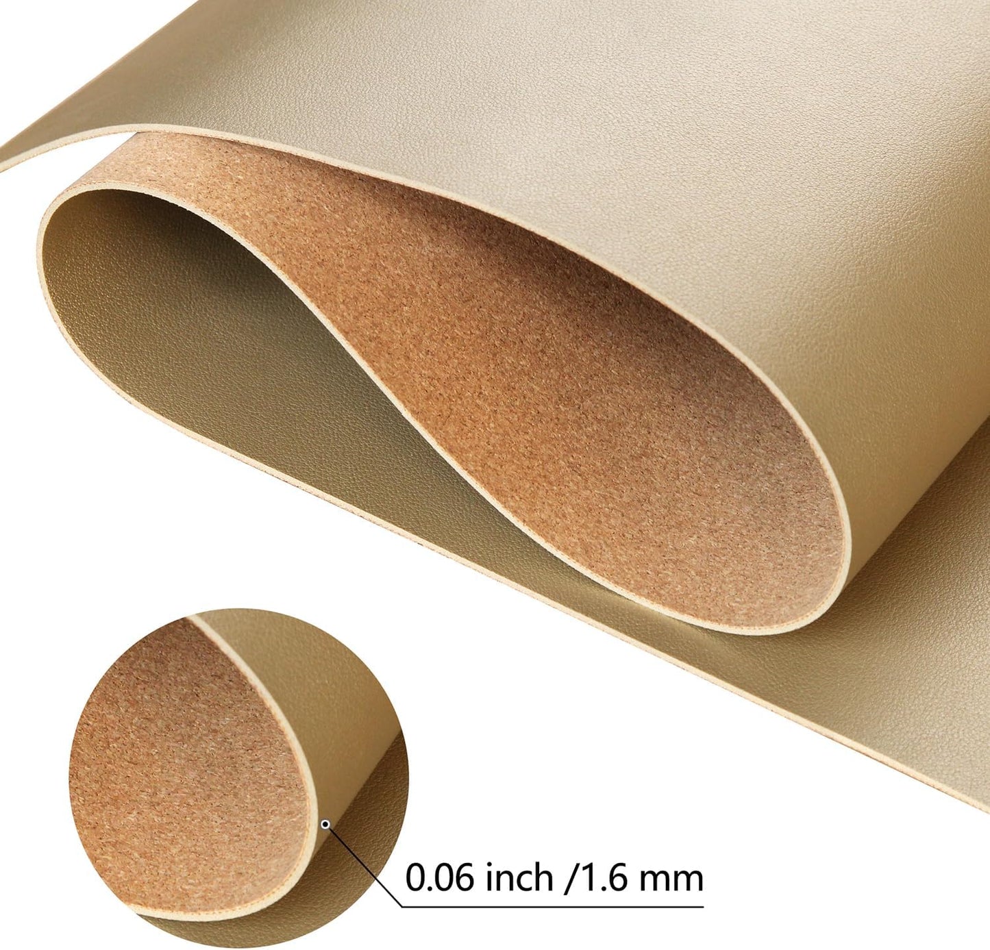 HofferRuffer Desk Pad, Office Desk Protector Mat, Waterproof Desk Mat for Desktop, Dual Side Use Faux Leather Desk Pad for Keyboard and Mouse for Office and Home (Gold+Cork, 31.5" x 15.8")