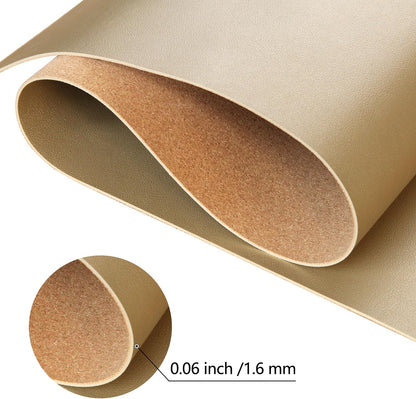 HofferRuffer Desk Pad, Office Desk Protector Mat, Waterproof Desk Mat for Desktop, Dual Side Use Faux Leather Desk Pad for Keyboard and Mouse for Office and Home (Gold+Cork, 31.5" x 15.8")