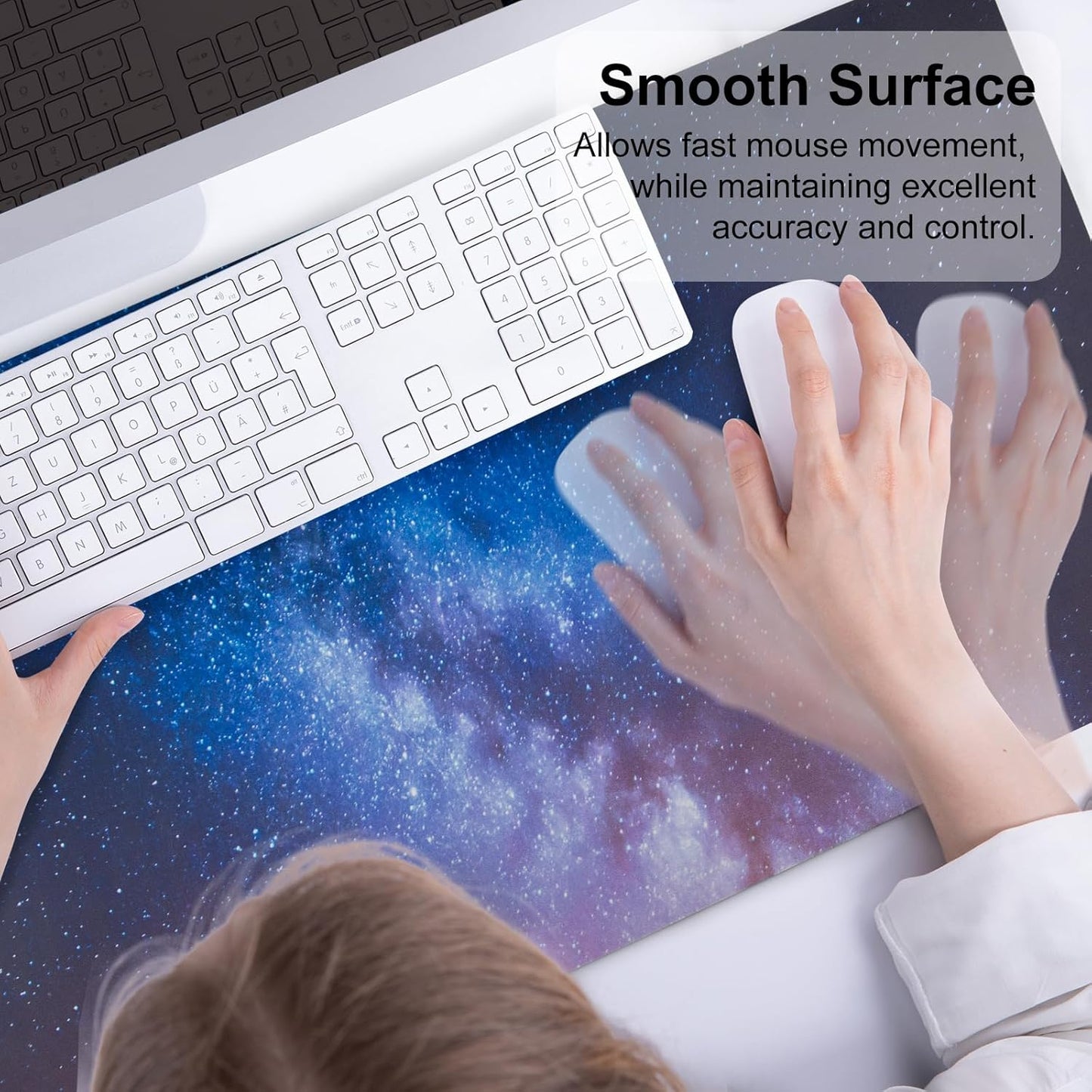 QIYI Large Mouse Pad, Cute Pink Desk Mat for Desktop, Women Girls PU Leather Desk Pad Waterproof Gaming Mousepad, Rose Gold Marble Computer Protector Writing Pad for School Office Home 31.5" x 15.7"
