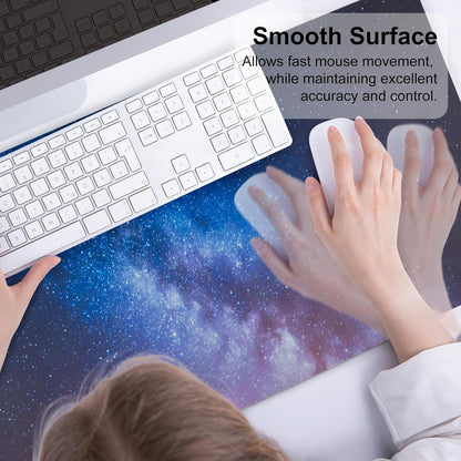 QIYI Large Mouse Pad, Cute Pink Desk Mat for Desktop, Women Girls PU Leather Desk Pad Waterproof Gaming Mousepad, Rose Gold Marble Computer Protector Writing Pad for School Office Home 31.5" x 15.7"