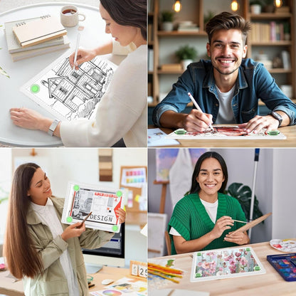 KOBAIBAN A3 Magnetic Light Pad with Bag, Rechargeable Diamond Art Light Board with Side Physical Buttons, 3 Color Light Modes Super Bright Light Table Light Box for Tracing, Drawing, Sketching (White)