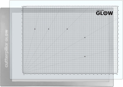 Cutterpillar Glow Premium II LED Light Board with Translucent Self-Healing Cutting Mat – 13" x 19" Light Box Tracing Pad with Non-Slip Mat and Built-in Rechargeable Battery