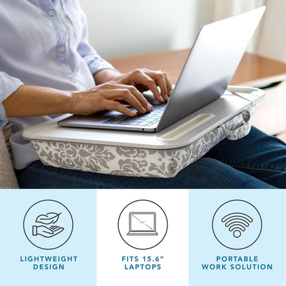 LAPGEAR Designer Lap Desk with Phone Holder and Device Ledge - Arrow Stripes - Fits up to 15.6 Inch Laptops - Style No. 45411