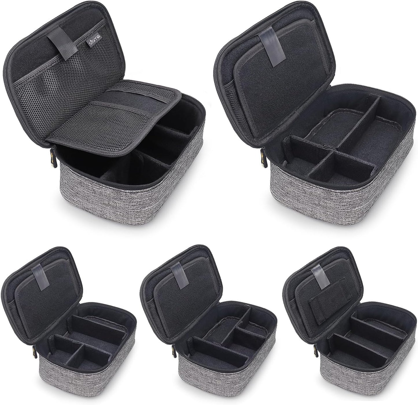 sisma Travel Electronics Organizer Small Carrying Case for Cables Phone Chargers USB Plugs Power Cords Earbuds Adapter Tech Accessories Pouch -Grey