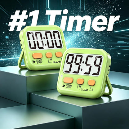 Antonki 2 Pack Digital Timer for Kids, Magnetic Countdown Kitchen Timers for Cooking, Egg, Classroom, Teacher, Exercise, Study, Oven - Battery Included