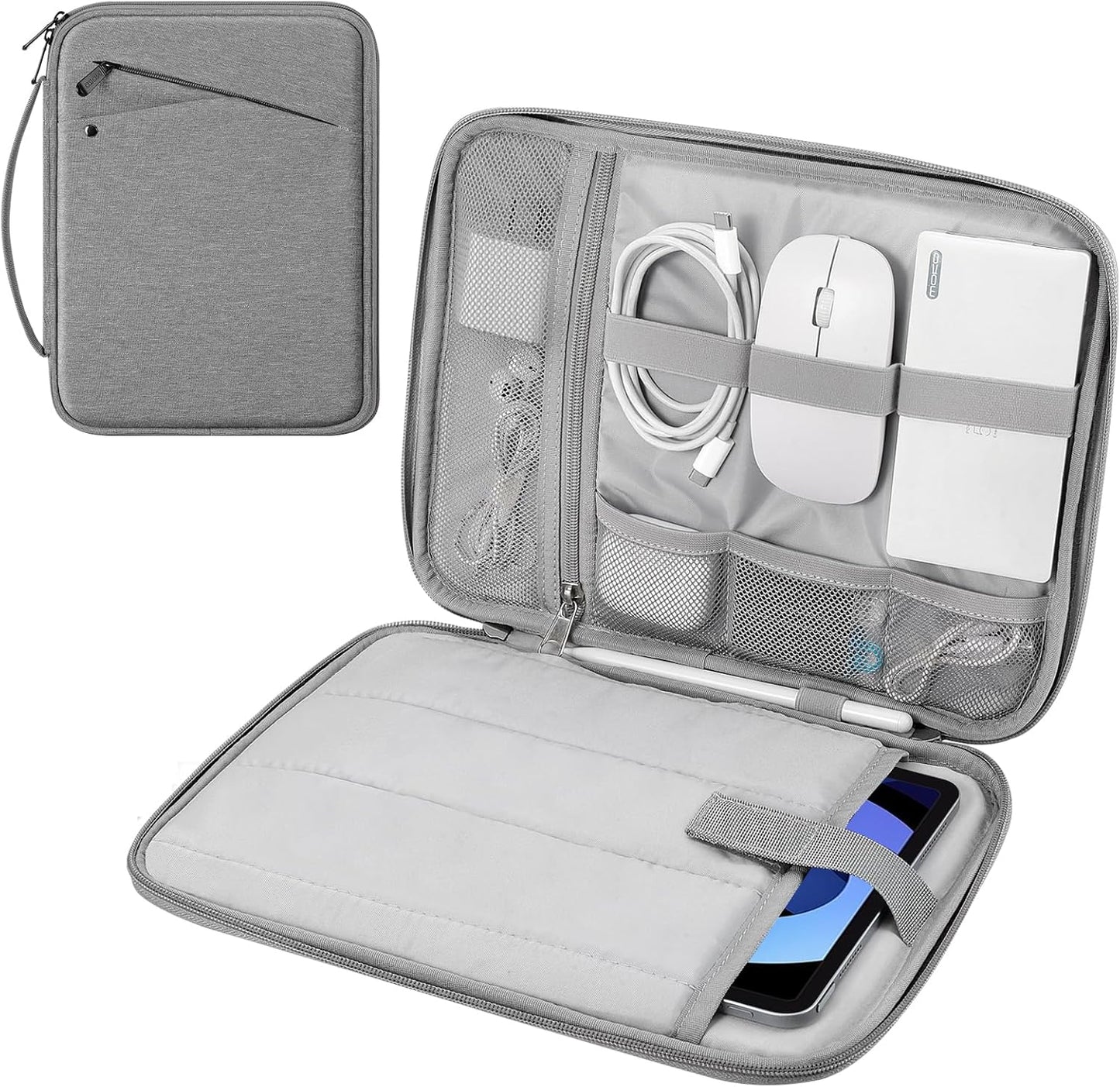 MoKo 9-11 Inch Tablet Sleeve Carrying Case with Handle, Padded Protective Travel Bag for New 11-inch iPad Air 4 2026/Pro M5/ A16, iPad 10th/Air 5/4th 10.9, i-Pad 9/8th 10.2,Tab S9/S8 11, Black
