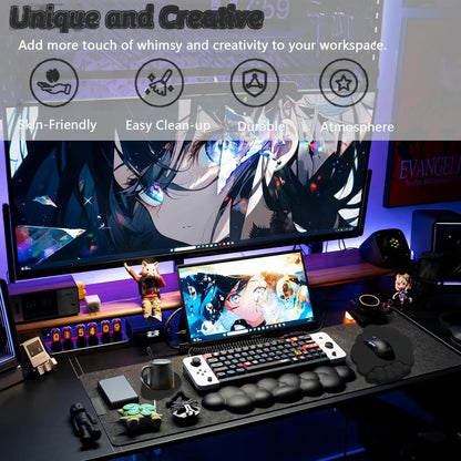 Cloud Keyboard Wrist Rest Dark Green Mouse Pad with Wrist Rest Ergonomic Wrist Pad Memory Foam Non-Slip Wrist Support for Computer Laptop Gaming Home Office Relief Typing Pain Green