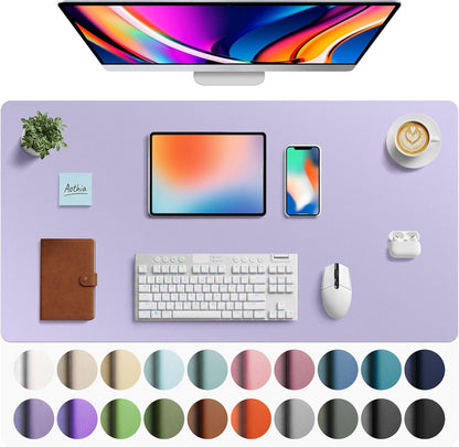 Aothia Non-Slip PU Leather Waterproof Laptop Desk Pad Protector, Blotter Mat, Writing and Mouse Pad for Office & Home, Beige, 23.6" x 13.7" - Colors B