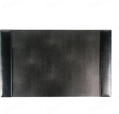 DACASSO Bonded Leather Desk Pad with Side Rails - Luxury Leather Desk Blotter for Writing (30 x 18, Brown)