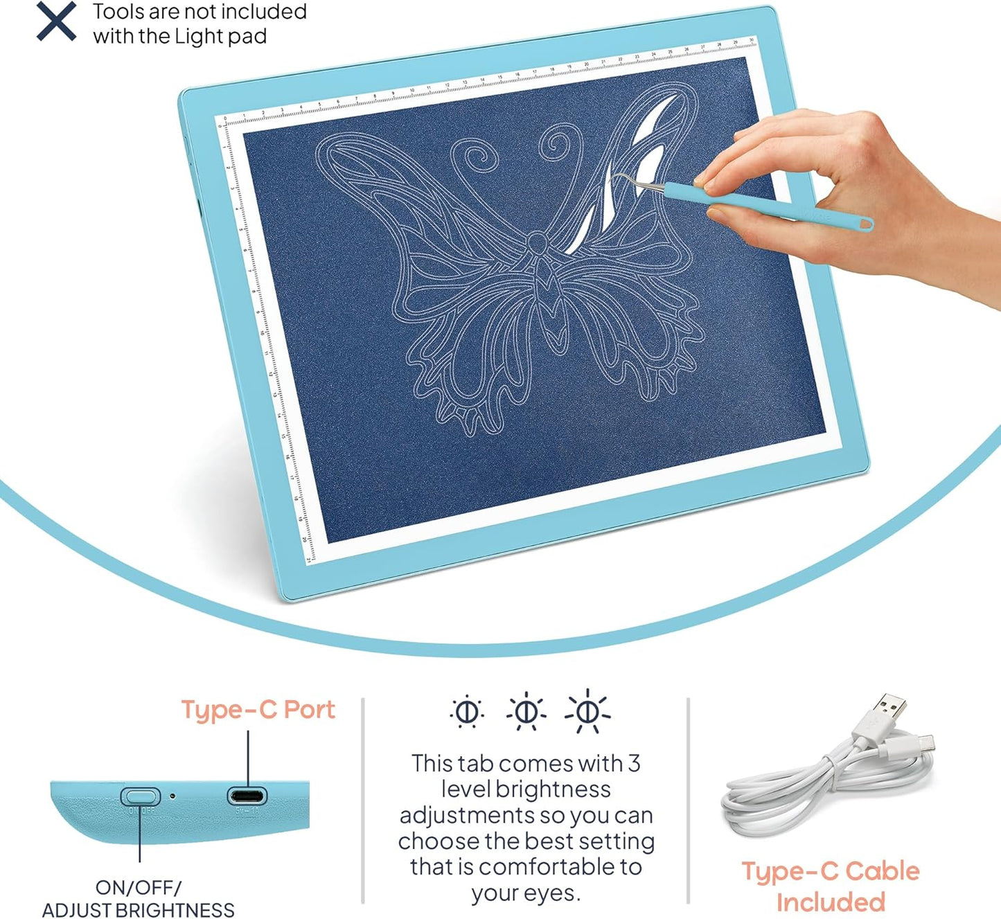 iVyne Rechargeable A4 Light Pad for Tracing & Weeding - LED Light Board for Weeding Vinyl - for Cricut Vinyl Weeding Tools - Ultra-Thin & Portable - Perfect for Artists & Crafters - Pink