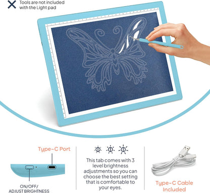 iVyne Rechargeable A4 Light Pad for Tracing & Weeding - LED Light Board for Weeding Vinyl - for Cricut Vinyl Weeding Tools - Ultra-Thin & Portable - Perfect for Artists & Crafters - Pink