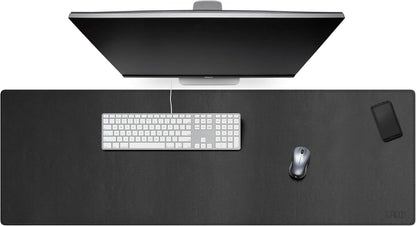 Cacoy 36" x 20" Leather Desk Mat for Home Office, Extra Large PU Leather Desk Pad Blotters, Waterproof Computer Keyboard Mat, Extended Gaming Mouse Pad, Desk Protector for Desktop and PC Laptop, Black