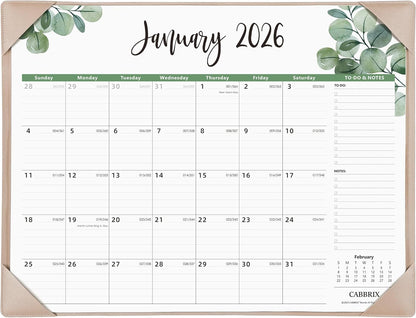 Large Desk Calendar 2026 with Desktop Mat, Cabbrix Desk Pad Calendar 22 x 17 Inch Covering January 2026 to June 2027, Desk Blotter Calendar 2026 for Home School and Office