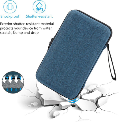 ProCase Large Hard Travel Electronic Organizer Case for MacBook Power Adapter Chargers Cables Tech Organizer Hard Drive USB Flash Disk SD Card Portable Electronics Accessories Bag -Black