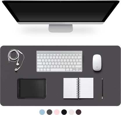 Leather Desk Pad Protector,Non-Slip Desk Pad,on-Slip PU Leather Large Mouse Pad,Easy Clean Desk Protecor Mat,Writing Pad for Office Work/Home/Decor(Black, 23.6" x 13.7")