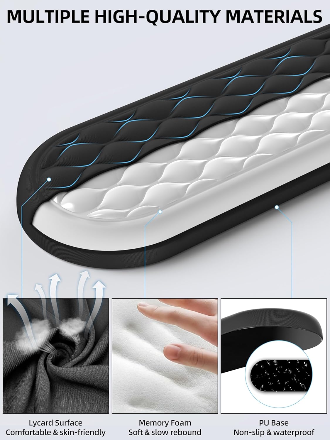 TopMade Keyboard Wrist Rest, Cooling Gel & Upgrade Soft Memory Foam Design Wrist Support for Keyboard, Full-Size Keyboard Hand Rest Pad, Ergonomic Palm Rest for for Long Hours of Work, Gaming, Black
