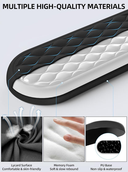 TopMade Keyboard Wrist Rest, Cooling Gel & Upgrade Soft Memory Foam Design Wrist Support for Keyboard, Full-Size Keyboard Hand Rest Pad, Ergonomic Palm Rest for for Long Hours of Work, Gaming, Black