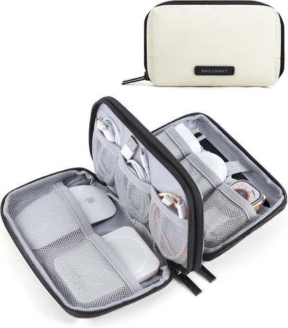 BAGSMART Electronics Organizer Travel Case, Cable Charger Cord Tech Organizer Pouch for Phone Charger Accessories, Black