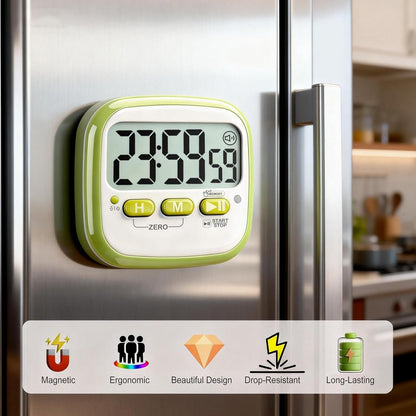 Antonki 2 Pack Classroom Timers for Kids Teachers, Magnetic Countdown Digital Kitchen Timer for Cooking, Study, Exercise, Games, Time Mangement - Loud/Silent Mode - Battery Included
