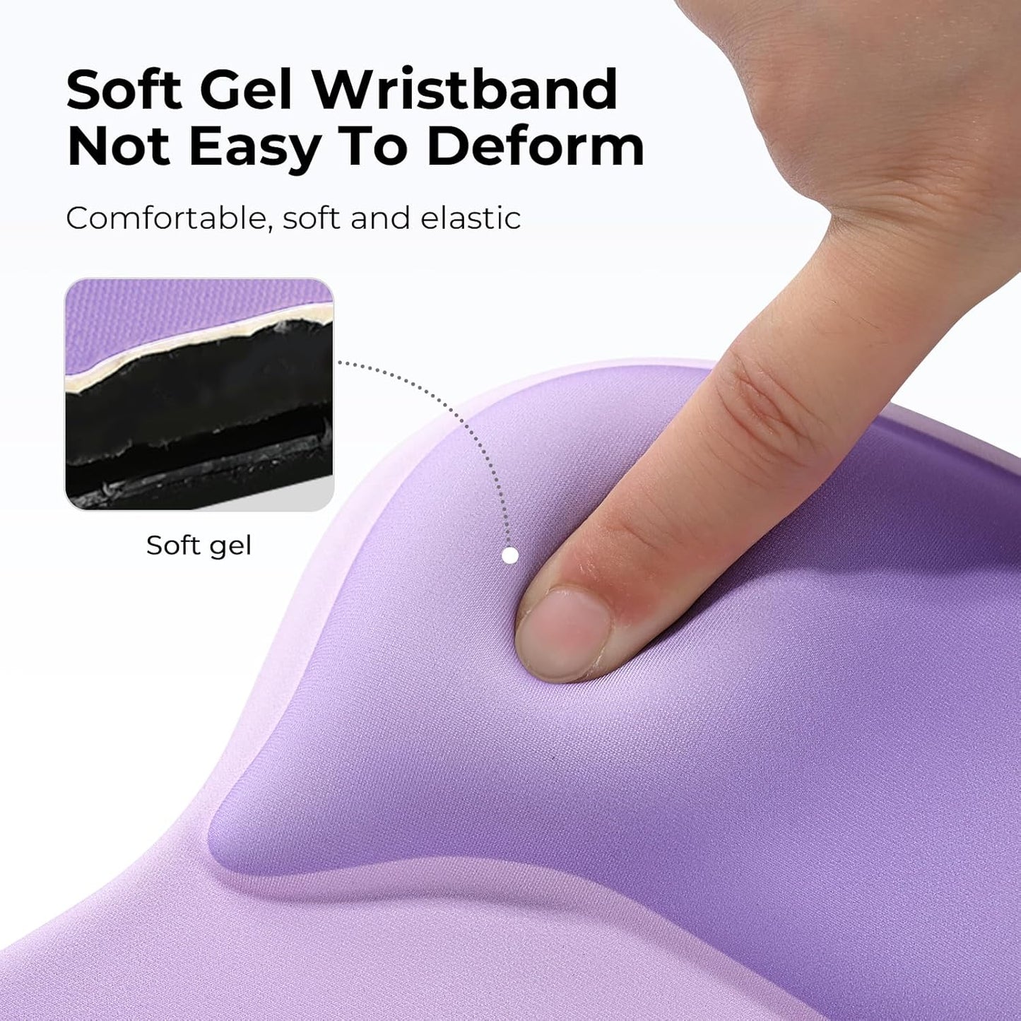EooCoo Ergonomic Mouse Pad with Gel Wrist Rest Support, Middle Concave Design for Natural Wrist Alignment, Non-Slip Base Mousepad for Laptop, Computer, Office Desk Accessories, Carpal Tunnel Syndrome