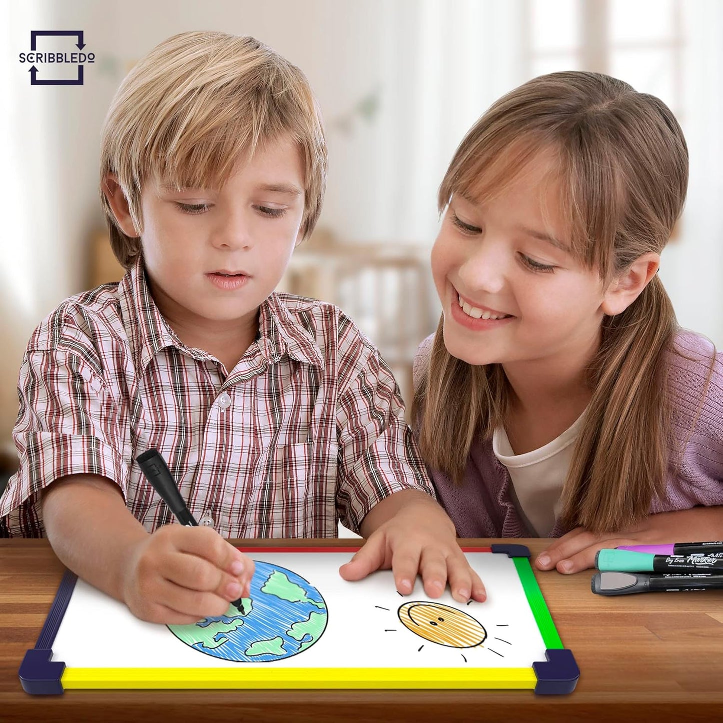 SCRIBBLEDO Colored Frame Magnetic Dry Erase White Board 9" X 12" WHITEBOARD