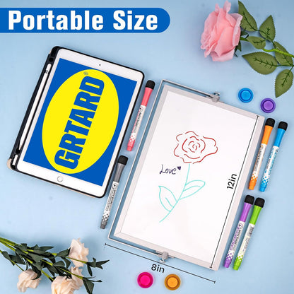Grtard Dry Erase Magnetic White Board, 16''x12'' Double-Sided Desktop Whiteboard with Stand, Portable Small Whiteboard Set, Dry Erase Board for to-Do Lists, Planning & Office, Home