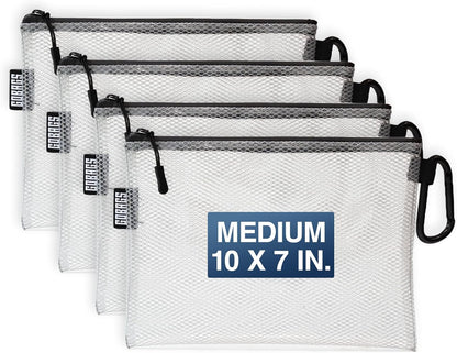 GOBAGS Air Production Multi‑Size Clear Zipper Pouch (4‑Pack) – Cable Organizer & Travel Gear Bag for Electronics, Camera Accessories, Tool Pouch & Small Tech Storage