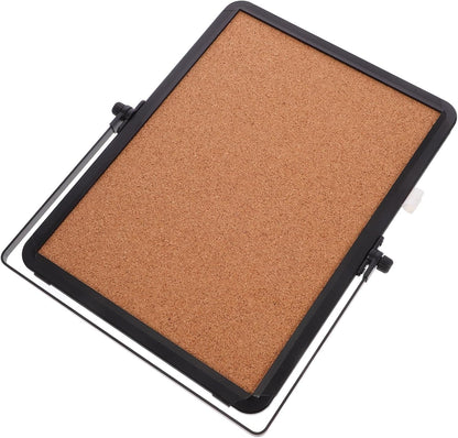 Office Cork Board Message Board 12.20X9.05In Desktop Bulletin Reminder with Aluminum Frame Stand for Home Study Workspace