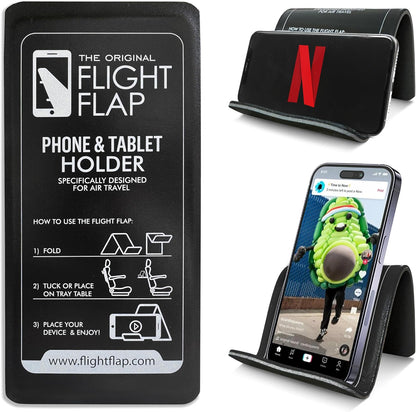 Flight Flap Airplane Phone Holder, Flexible Cell Phone Holder, Folding Cellphone Stand for Desk, Bed, Office, Treadmill - Airplane Gadgets for Long Travel Accessories - Plane Essentials (Green)