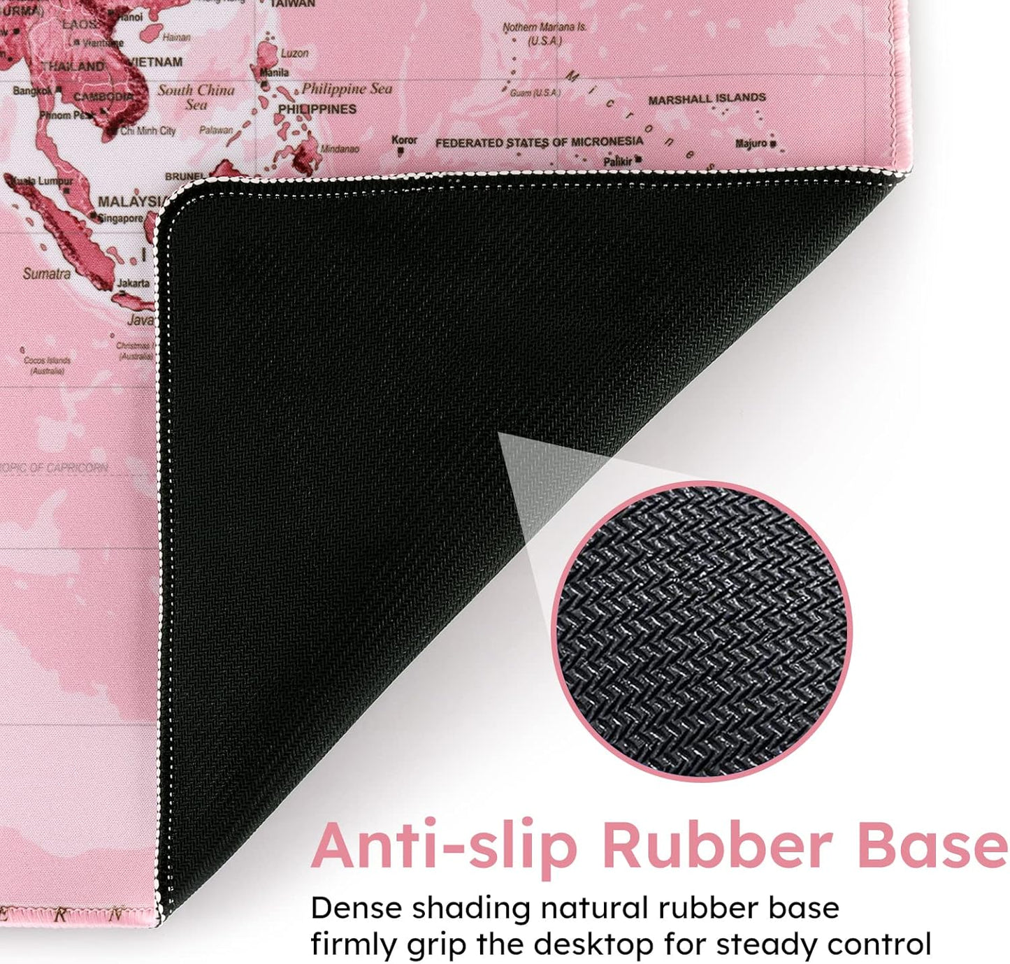 iCasso Desk Cover Mat, Office Mouse Pad, Desk Protector Mat, Extra Large Matt for Desktop,Anti-Slip XXL Big Mousepad with Stitched Edges for Computer Keyboard Retro Black - Colors B