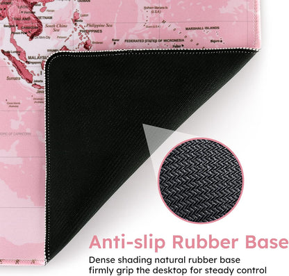 iCasso Desk Cover Mat, Office Mouse Pad, Desk Protector Mat, Extra Large Matt for Desktop,Anti-Slip XXL Big Mousepad with Stitched Edges for Computer Keyboard Retro Black - Colors B