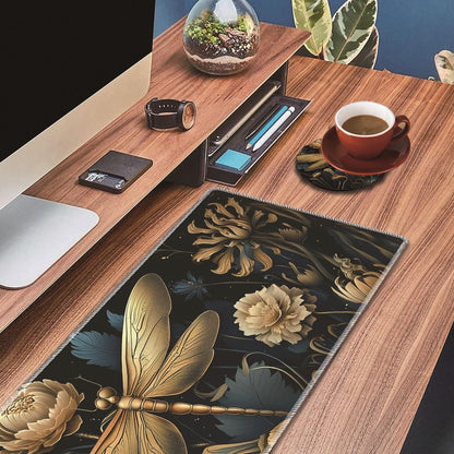 Mouse Wrist Rest and Keyboard Wrist Rest Pad Set, Non-Slip Rubber Base Smooth Surface Ergonomic Gaming Mouse Pad for Easy Typing and Pain Relief, Antique Blue Wood Grain Dog Paw + Coaster