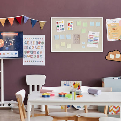 DAHAPYBOO Cork Board with Linen White,Bulletin Board 17"x12" Hanging Corkboards for Office Home School Message Board or Vision Board Decoration.