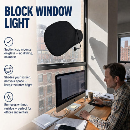 Livvie Cubicle Shade & Laptop Sun Shade for Working Outside — Adjustable Desk Shade Blocks Overhead Fluorescent Light & Window Glare — Foldable Cubicle Light Blocker for Light-Sensitive Workers