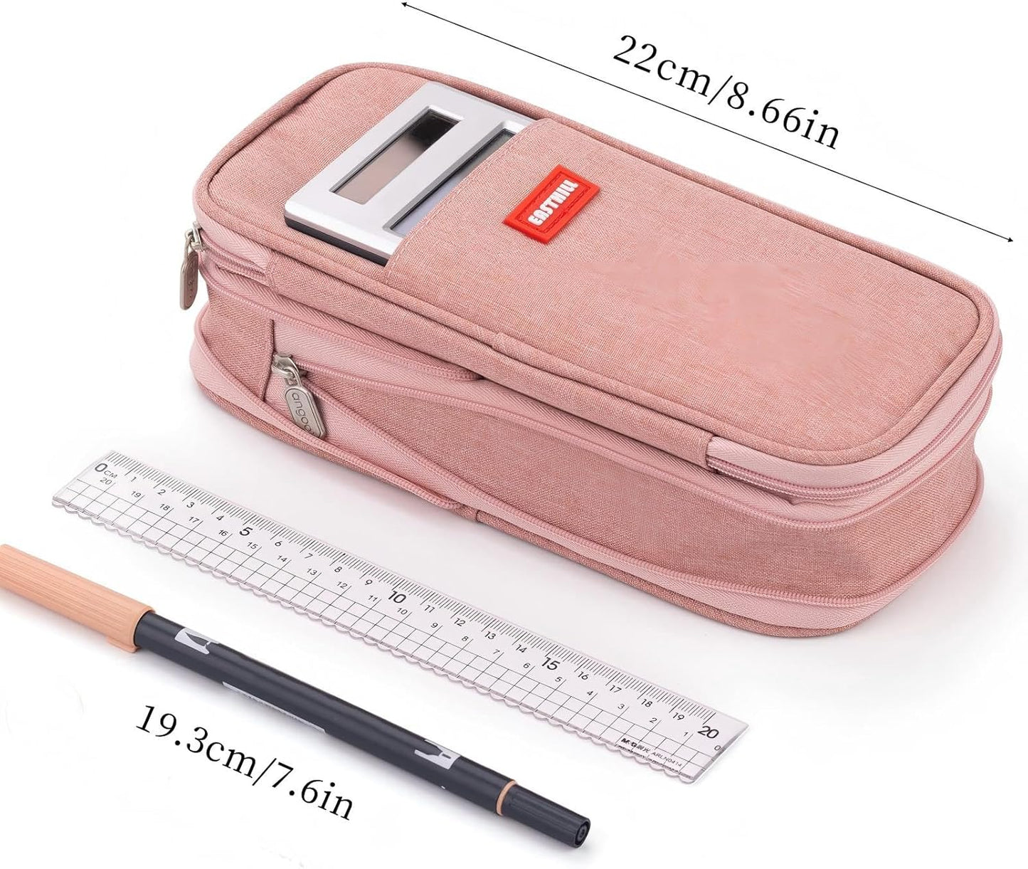 EASTHILL Big Capacity Pencil Case Large Pencil Pouch Stationery Pen Bag for Teen Girls-Green