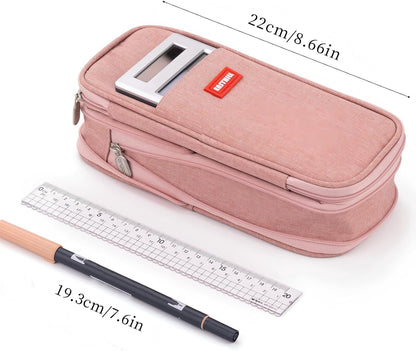 EASTHILL Big Capacity Pencil Case Large Pencil Pouch Stationery Pen Bag for Teen Girls-Green