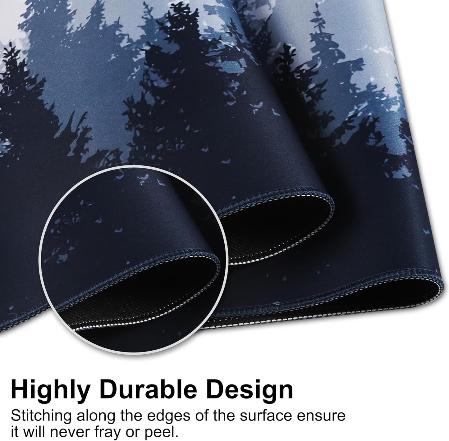 HGWALP Black Topographic Large Gaming Mouse Pad Extended XXL(900 * 400 * 3MM) Mouse Mat Long Desk Pad with Stitched Edges for Keyboard Home Office Gaming Work Big Desk Mat