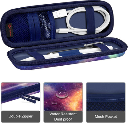 Fintie Holder Case for Apple Pencil Pro, Apple Pencil (USB-C / 1st / 2nd Generation), PU Leather Carrying Bag Sleeve Compatible with Pen, USB Cable, Samsung Stylus, Lilac Marble