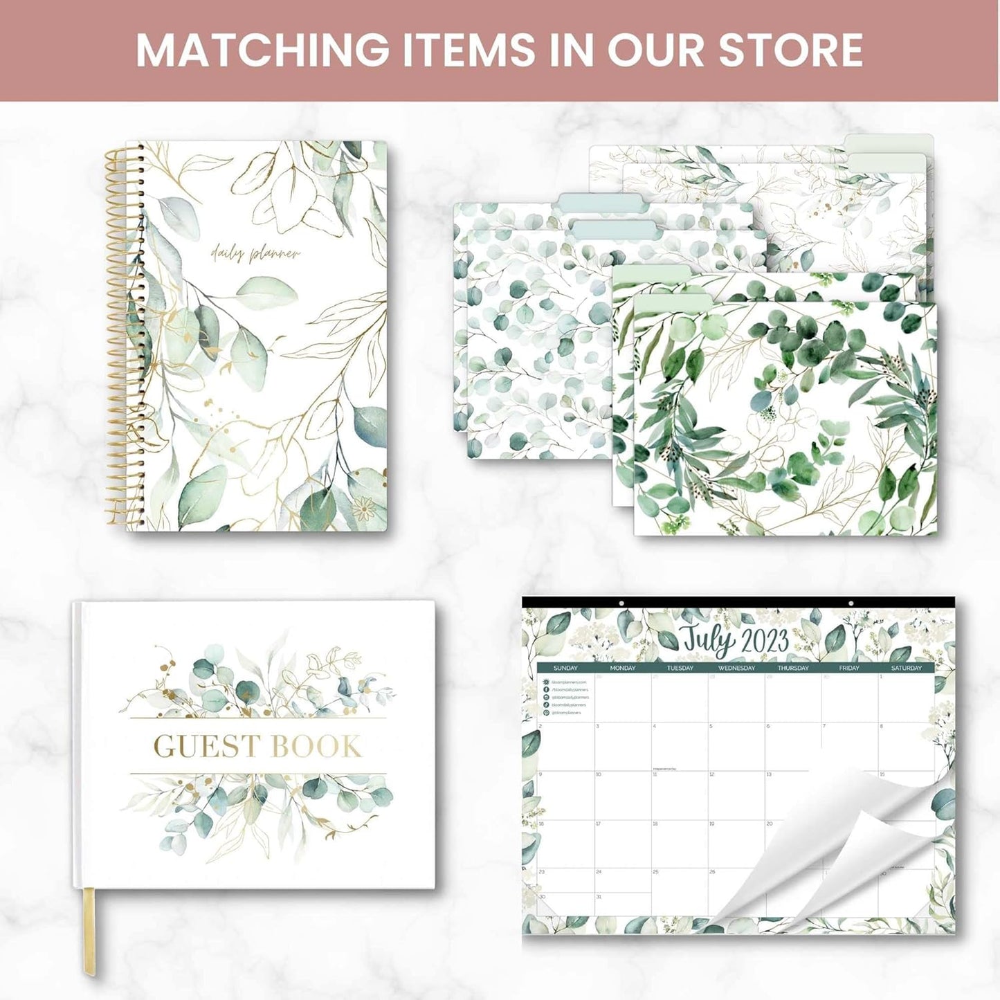 bloom daily planners Hanging Habit Tracking Calendar – Undated 12 Month Inspirational Habit Tracker for Daily, Weekly & Monthly Goals (8” x 10”) Motivational Productivity Tool - Greenery