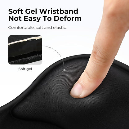 EooCoo Ergonomic Mouse Pad with Gel Wrist Rest Support, Middle Concave Design for Natural Wrist Alignment, Non-Slip Base Mousepad for Laptop, Computer, Office Desk Accessories, Carpal Tunnel Syndrome