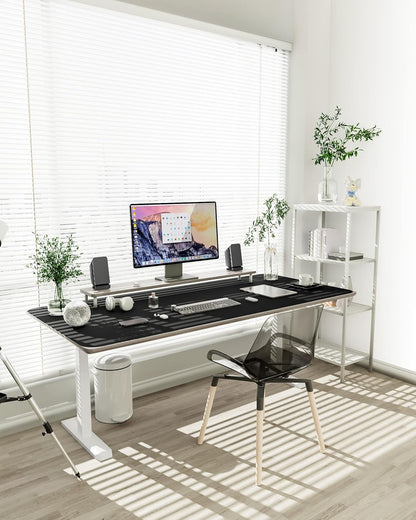 YSAGi Non-Slip Leather Desk Pad, Waterproof Laptop Computer Desk Keyboard Mat, Table Protector Blotter Mat, Large Mouse Pad for Office/Work/Home/Decor(Black, 31.5" x 15.7")