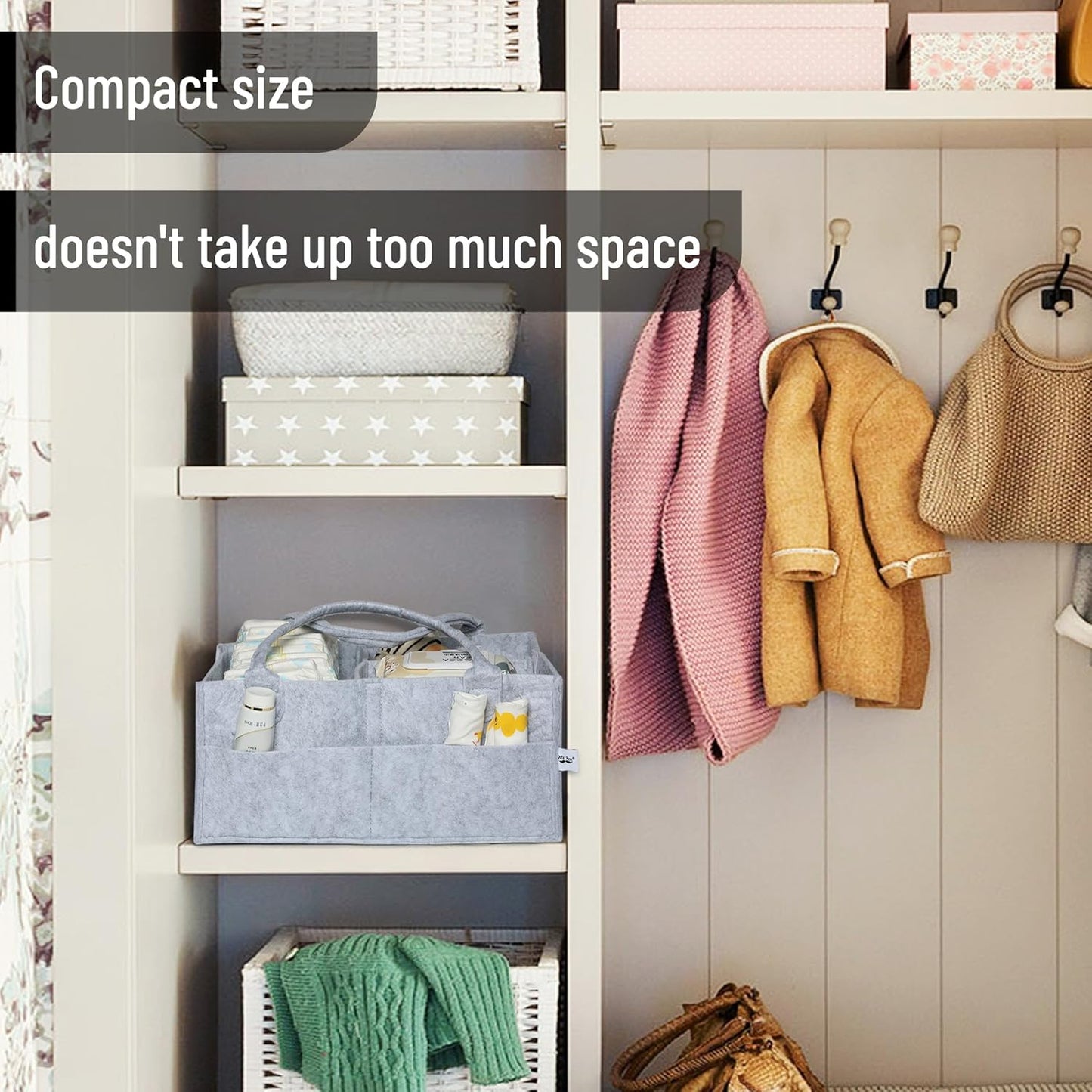 Mr. Pen- Baby Diaper Caddy Organizer, Gray, Medium, Nursery Storage Bin and Car Organizer for Diapers and Baby Wipes