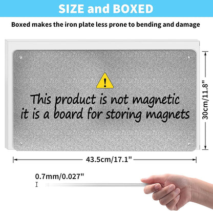 2Pack Magnetic Board,17.1" x 11.8" Magnet Display,for Magnets and Bulletin Board,Suitable for Wall, Refrigerator, Compartment, Cabinet etc,Comes with Dual Lock Tape for Easy Hanging (Silver)