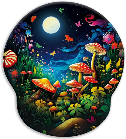 LIMKRIAN Cat Ergonomic Mouse Pad with Wrist Rest, Gaming Mouse Pad with Wrist Support, Funny Mouse Pads for Desk, Computer Mousepad with Non-Slip Pain Relief PU Base, Cute Office Desk Accessories