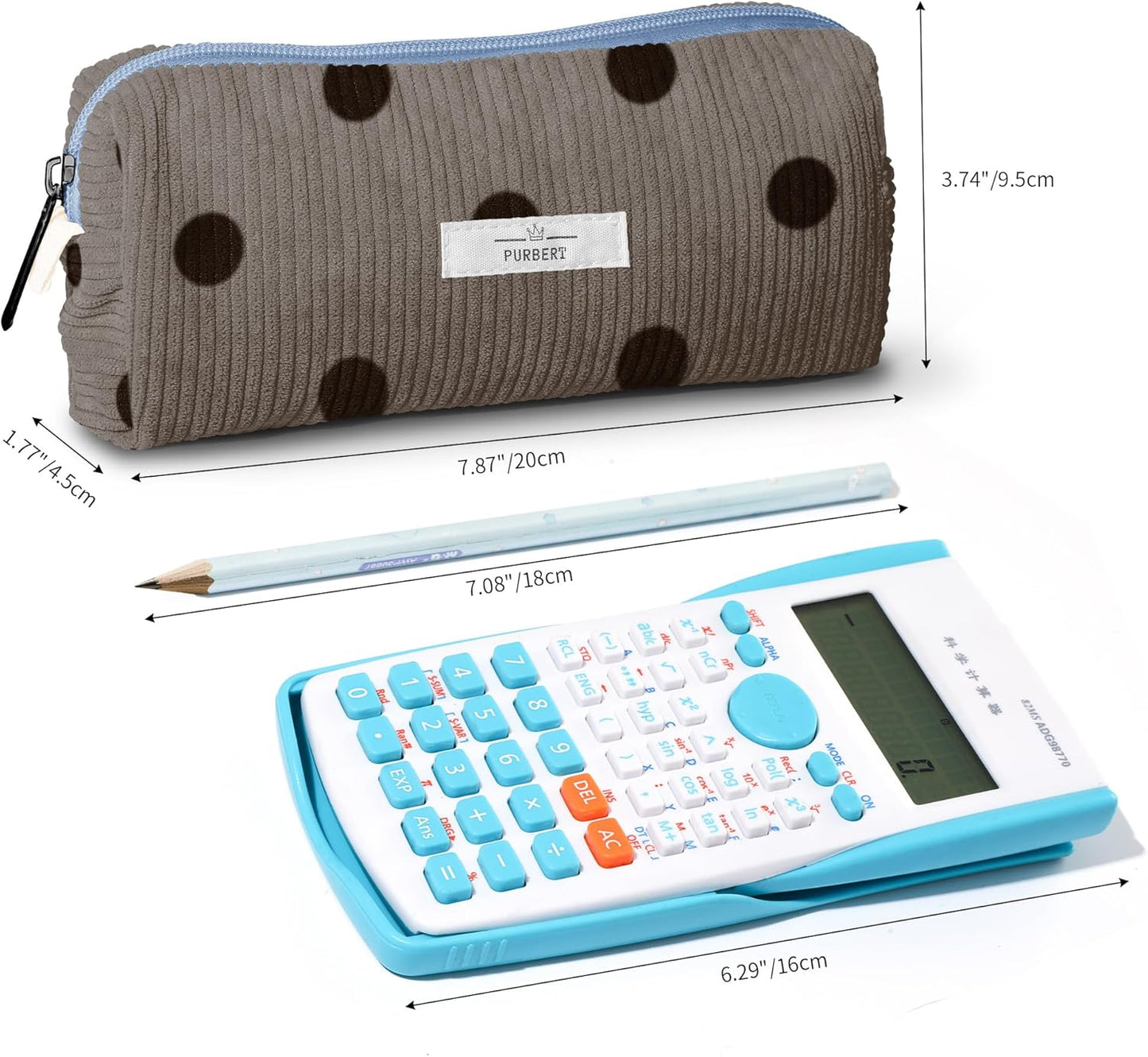 Pencil Bag Pen Case, Soft Corduroy Small Pencil Pouch Organizer with Zipper, Cute Pencil Case Pouch Stationery for Girls and Boys – Apricot
