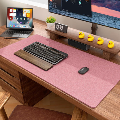 Auhoahsil Felt Desk Mat, Minimalist Large Mouse Pad XXL 35.5 x 15.7 in, Desk Matt for Desktop, Keyboard, Laptop, Computer, Office, Work from Home, Gaming, White